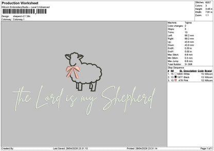 Shepherd V1 V2 Embroidery 2 Files