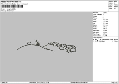 Outline 1412 Embroidery File 6 sizes