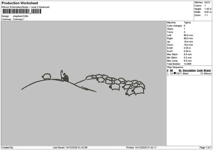 Outline 1412 Embroidery File 6 sizes