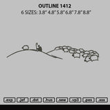 Outline 1412 Embroidery File 6 sizes