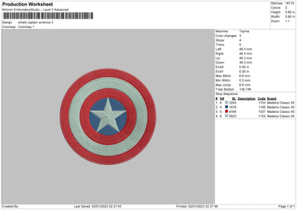 Shield Ca Embroidery File 6 sizes