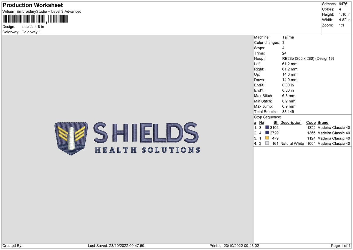 Shields Emboidery File 6 sizes – Master Digitizer