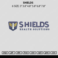 Shields Emboidery File 6 sizes