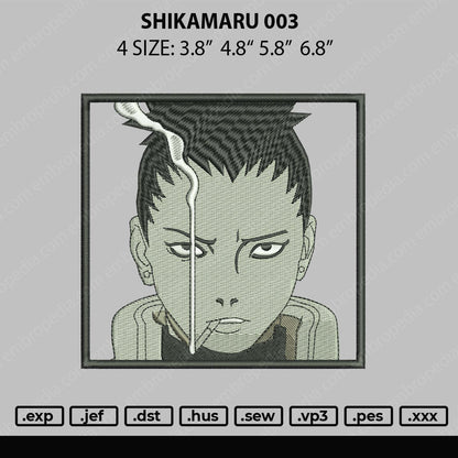 Shikamaru 003 Embroidery File 4 size