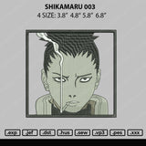 Shikamaru 003 Embroidery File 4 size