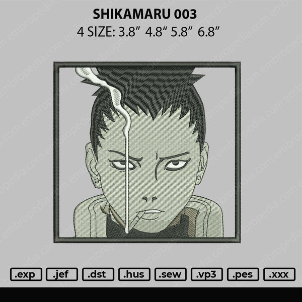 Shikamaru 003 Embroidery File 4 size