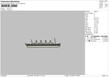 Ship Embroidery File 4 size