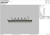 Ship Embroidery File 4 size