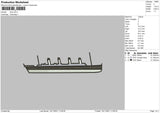 Ship Embroidery File 4 size