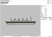Ship Embroidery File 4 size
