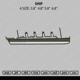 Ship Embroidery File 4 size