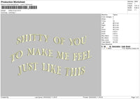 Shitty Of You Embroidery File 4 size