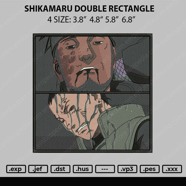 Shikamaru Double Rectangle Embroidery File 4 size