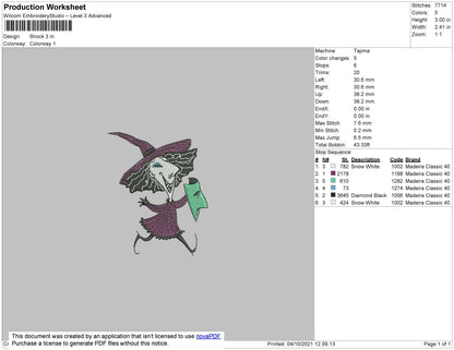 Shock Embroidery File 4 size