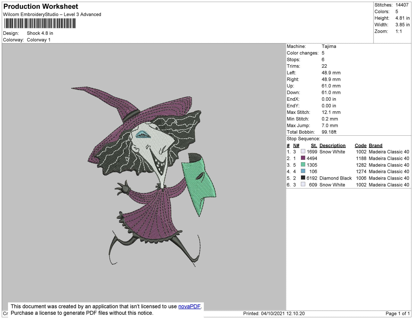 Shock Embroidery File 4 size