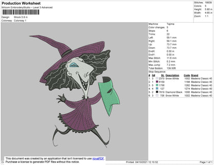 Shock Embroidery File 4 size