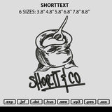 Shorttext Embroidery File 6 sizes