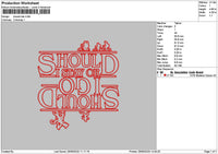 Shouldtext 001 Embroidery File 6 sizes