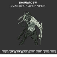 Shoutaro Bw Embroidery File 6 sizes