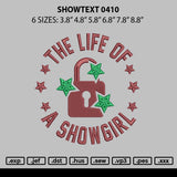 Showtext 0410 Embroidery File 6 sizes