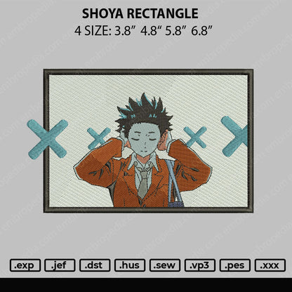 Shoya Rectangle Embroidery File 4 size