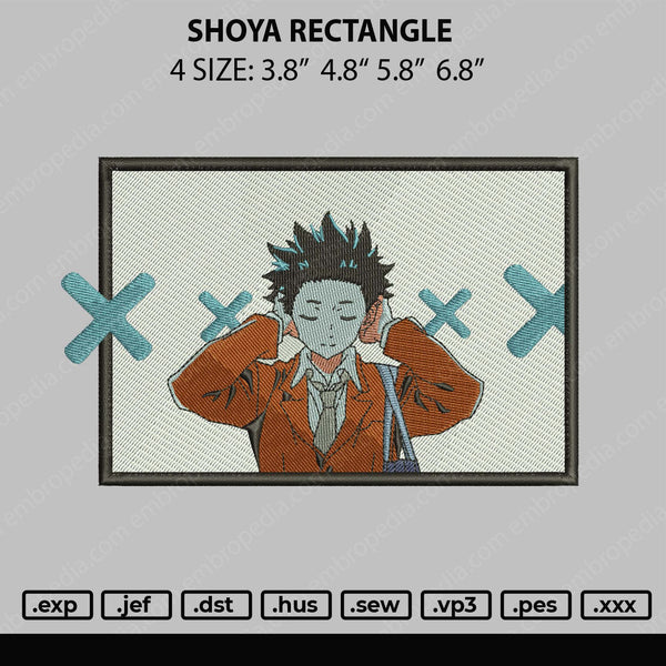 Shoya Rectangle Embroidery File 4 size