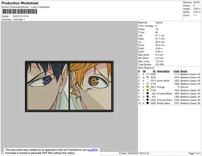 Shoyo Embroidery File 4 size