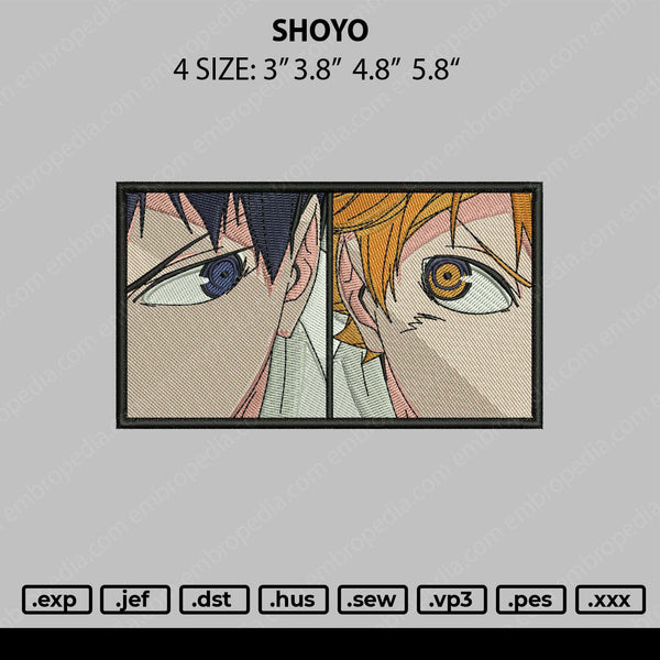 Shoyo Embroidery File 4 size