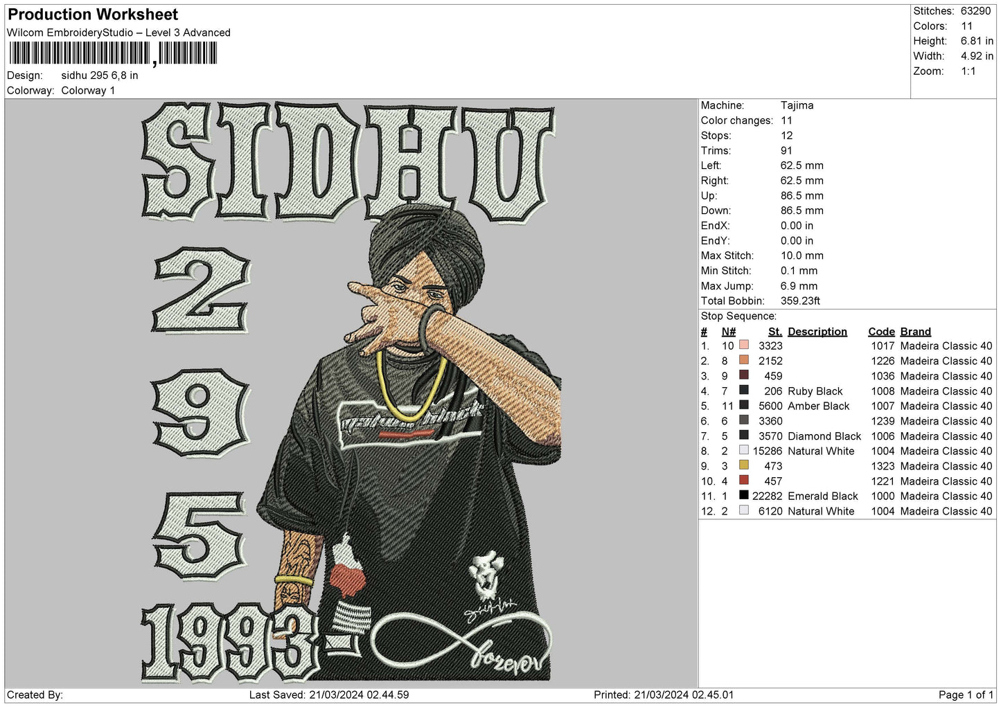 Sidhu 1303 Embroidery File 6 sizes