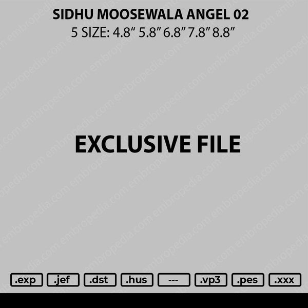 Sidhu Moosewala Angel 02 Embroidery File 5 sizes