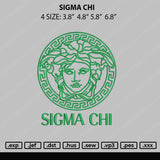 Sigma Chi Embroidery File 4 size