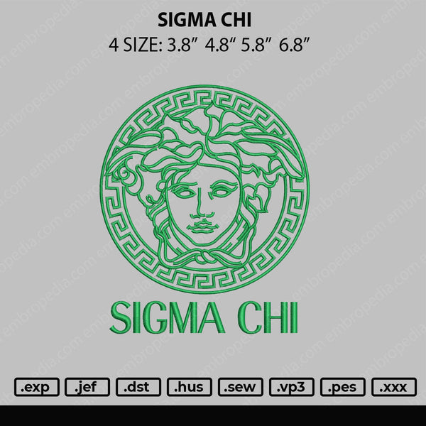 Sigma Chi Embroidery File 4 size
