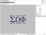 Sigma Omega Phi Embroidery File 4 size