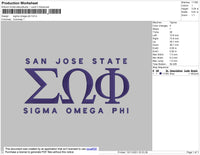 Sigma Omega Phi Embroidery File 4 size