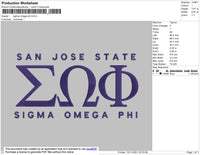 Sigma Omega Phi Embroidery File 4 size