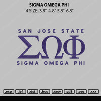 Sigma Omega Phi Embroidery File 4 size