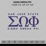 Sigma Omega Phi Embroidery File 4 size