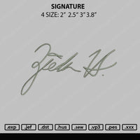 Signature Embroidery File 4 size