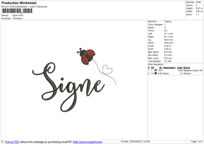 ALL NAMES Embroidery File 6 size
