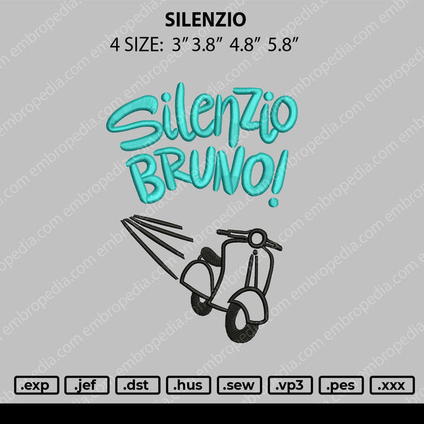 Silenzio Embroidery File 4 size