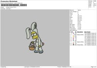 Simpson Bunny Embroidery File 4 size