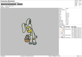 Simpson Bunny Embroidery File 4 size
