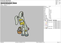 Simpson Bunny Embroidery File 4 size