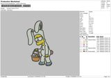 Simpson Bunny Embroidery File 4 size