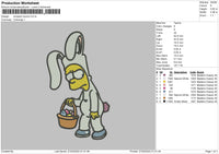 Simpson Bunny Embroidery File 4 size