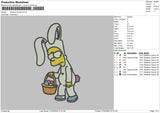 Simpson Bunny Embroidery File 4 size