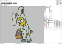 Simpson Bunny Embroidery File 4 size