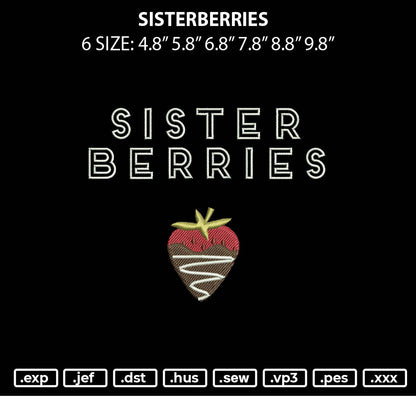 Sisterberries Embroidery File 6 sizes