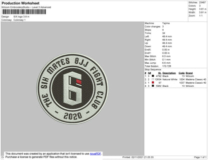 Six Logo Embroidery File 4 size
