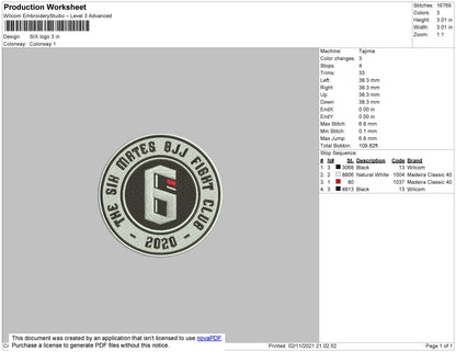 Six Logo Embroidery File 4 size